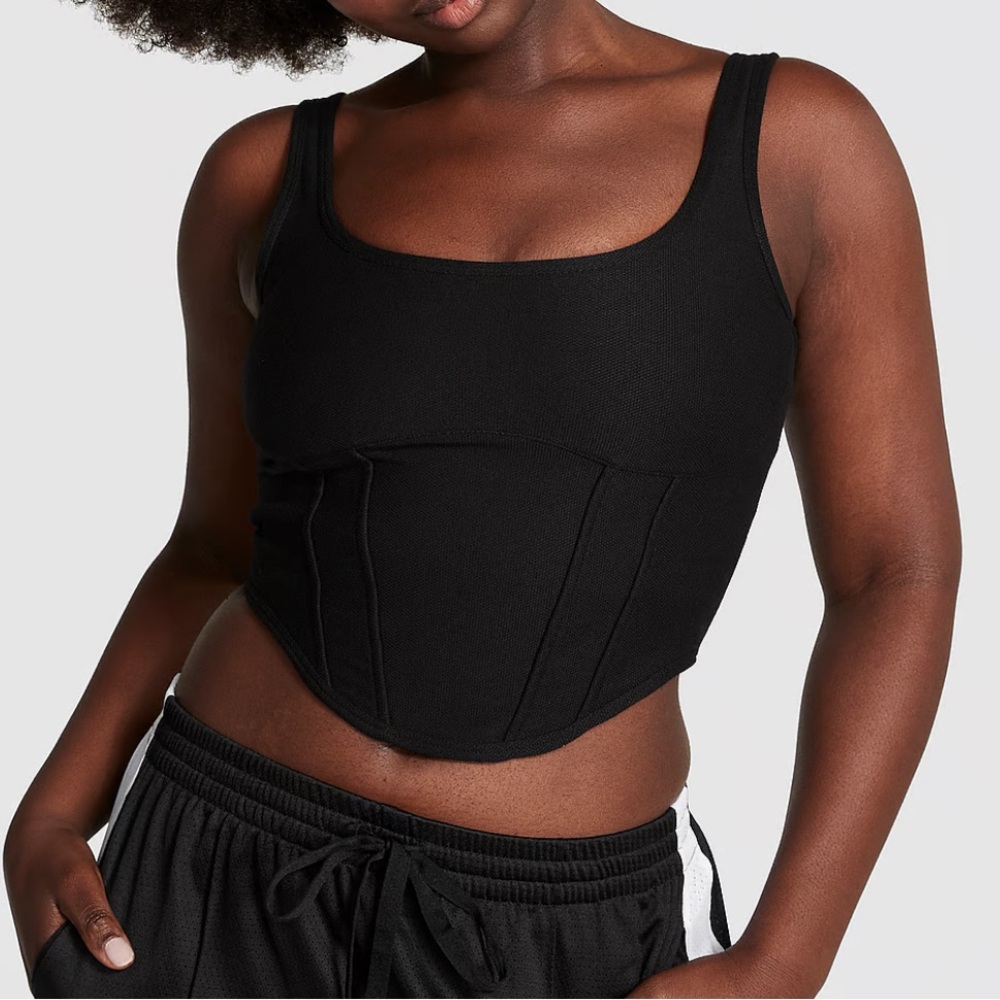Black corset athletic top